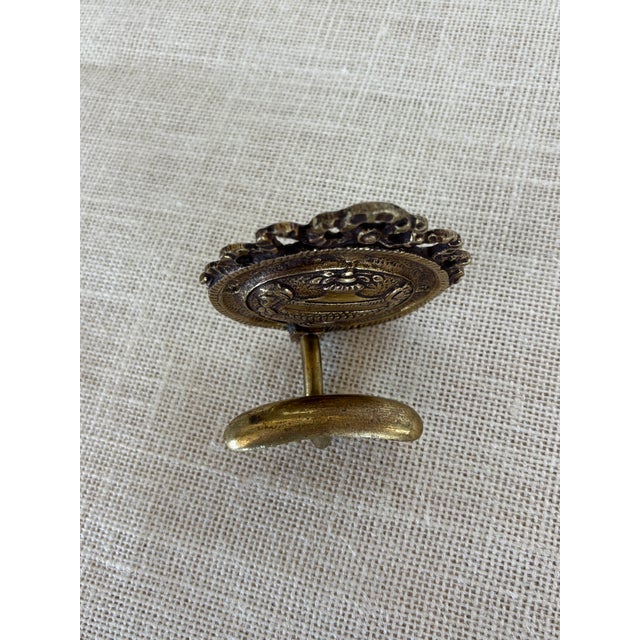 Antique Louis XVI French Cast Brass Wall Coat Hook Neoclassical Urn Ribbons For Sale In San Diego - Image 6 of 8