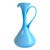 Italian Art Glass Pitcher Sky Blue Cased Glass Turquoise Vessel Attributed to Empoli Italy For Sale