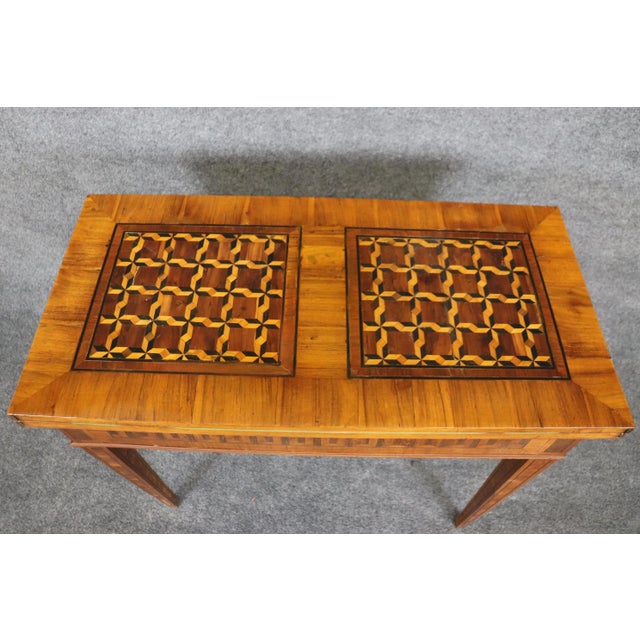 Rare Italian Inlaid 18th Century Olivewood and Rosewood Games Table Circa 1780 For Sale In Philadelphia - Image 6 of 12