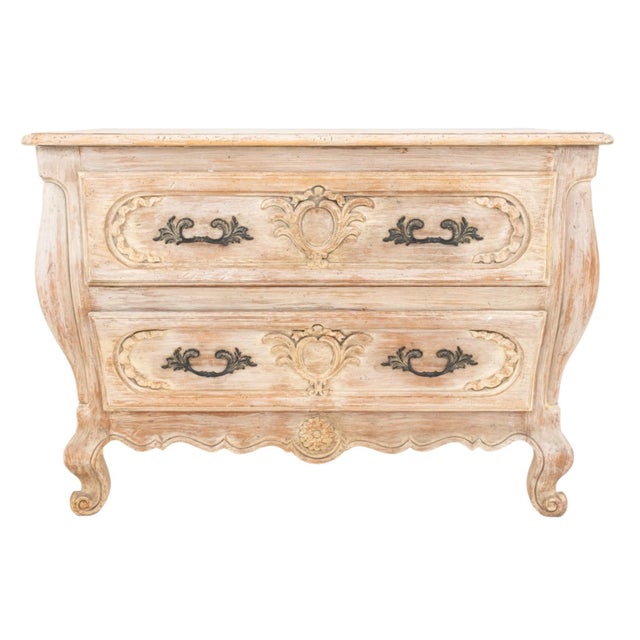 French Provincial Style Bombe Two Drawer Chest For Sale - Image 4 of 7