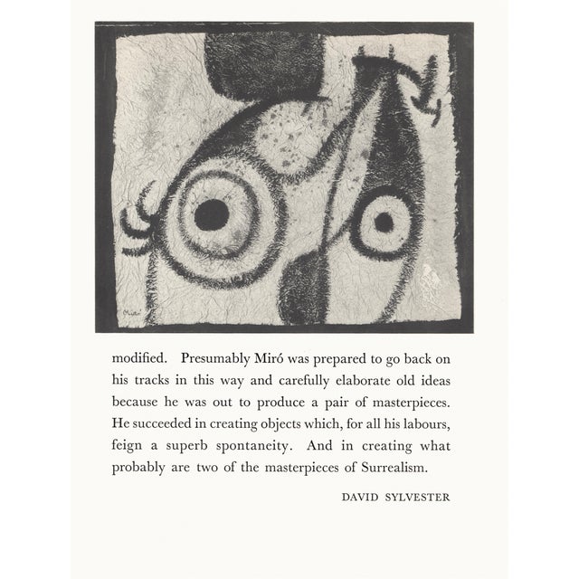 Abstract 1967 Joan Miró Lithograph 16, "Femme Et Oiseau" (Woman and Bird) For Sale - Image 3 of 5