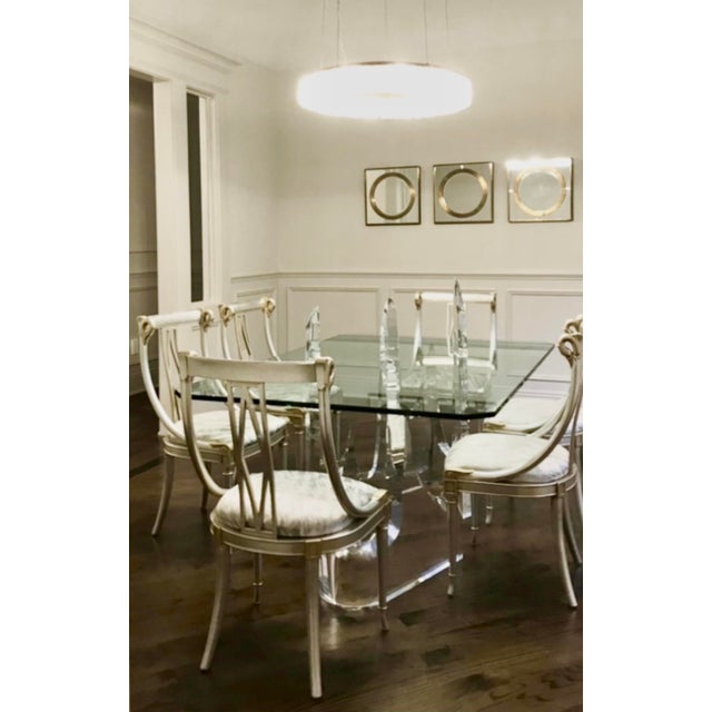 1970s 1970s Rare Lucite/Glass Dining Table and 6 Chairs For Sale - Image 5 of 11