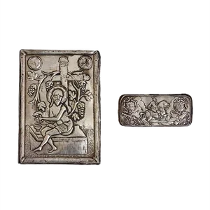 19th Century Silver Icon Portrait of Peter the Great