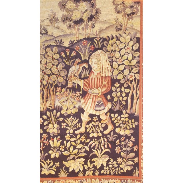 19th Century Tapestry With Falcon and Dogs For Sale - Image 4 of 11