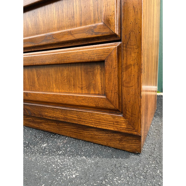 Mid-Century Modern 1960s Dixie 9-Drawer Brutalist Walnut Triple Long Dresser For Sale - Image 3 of 12