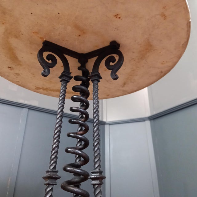 Wrought-Iron Table with Marble Top For Sale - Image 4 of 14