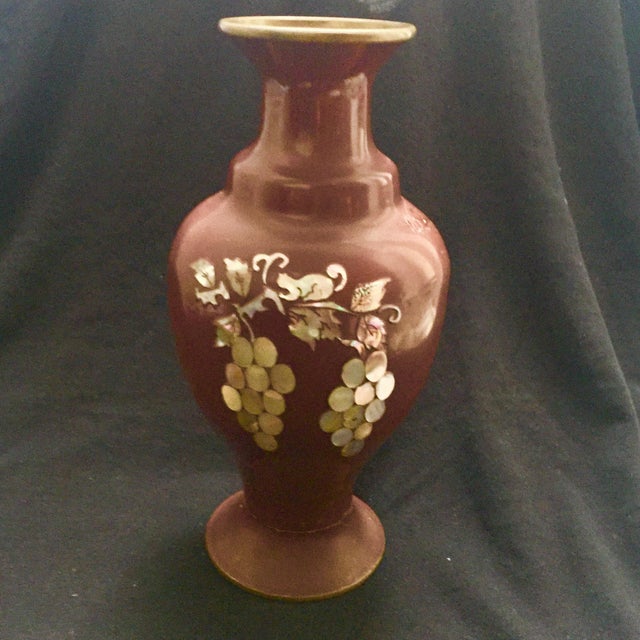 Vintage Korean Brass & Mother of Pearl Vase Chairish