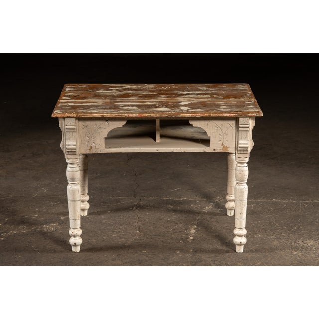 Farmhouse Late 19th Century Eastlake Farmhouse Kitchen Table For Sale - Image 3 of 16