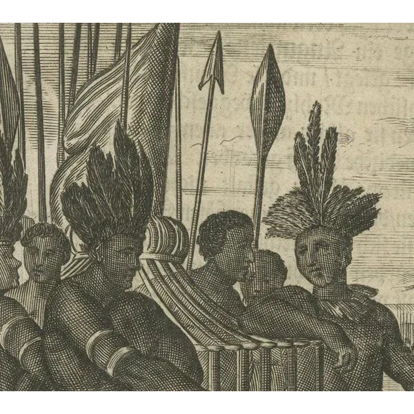 17th Century Montanus, Ceremonial Life in New Spain, 1673, Copper Engraving For Sale - Image 5 of 6