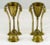 Beautifully patinated Empire styled brass urns adorned with three rams heads and hooved pilaster legs surmounted on...