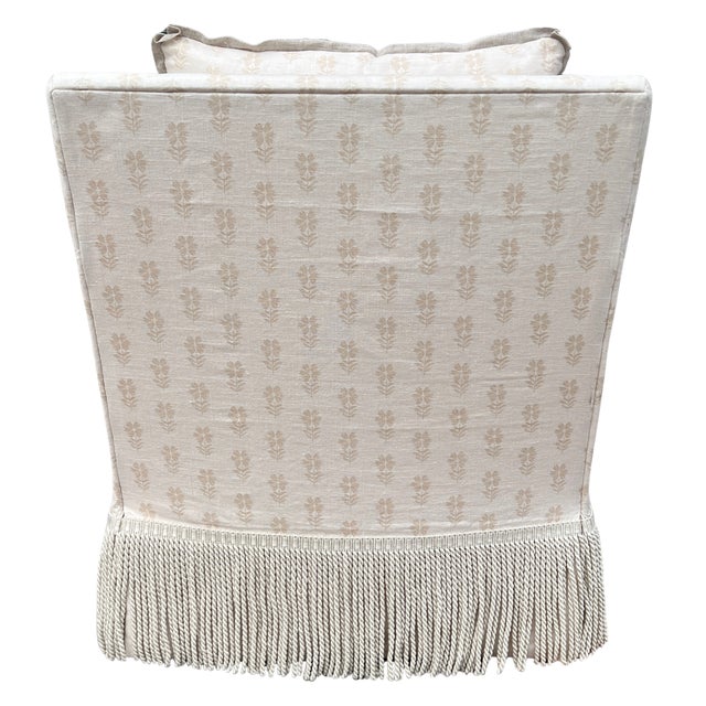 Wood Lee Industries Bullion Fringe Swivel Chair For Sale - Image 7 of 13