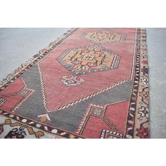 Tribal Vintage Turkish Oushak Runner - 2'11" X 9'5" For Sale - Image 3 of 9
