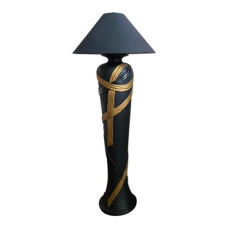 1980s Art Deco Ribbon Wrapped Floor Lamp For Sale