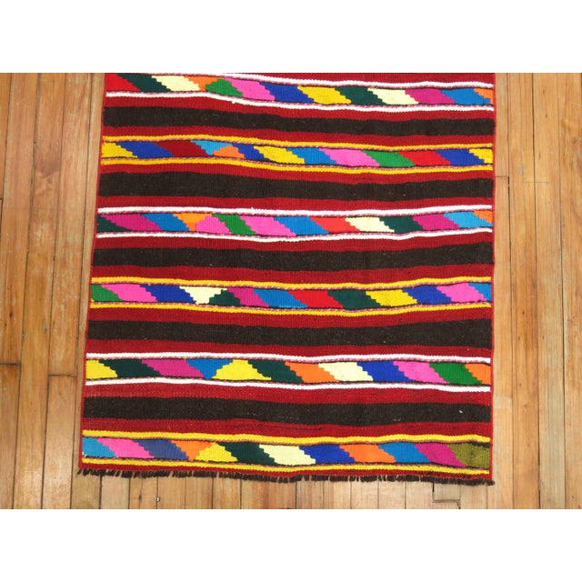 1970s Vintage Bright Hand-Knotted Kilim - 2'10" x 5'10" For Sale - Image 5 of 8