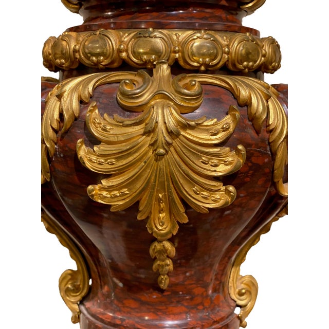 Late 19th Century French Griotte Marble Urns - a Pair For Sale - Image 10 of 12