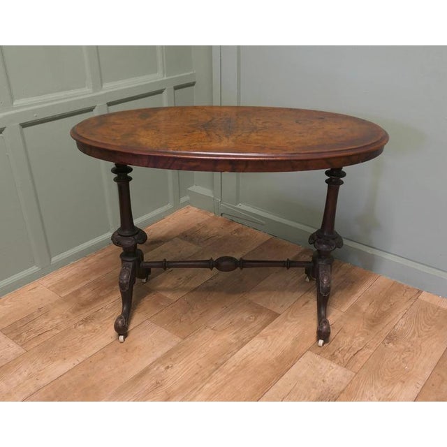 Victorian Oval Walnut Centre Table For Sale - Image 3 of 8