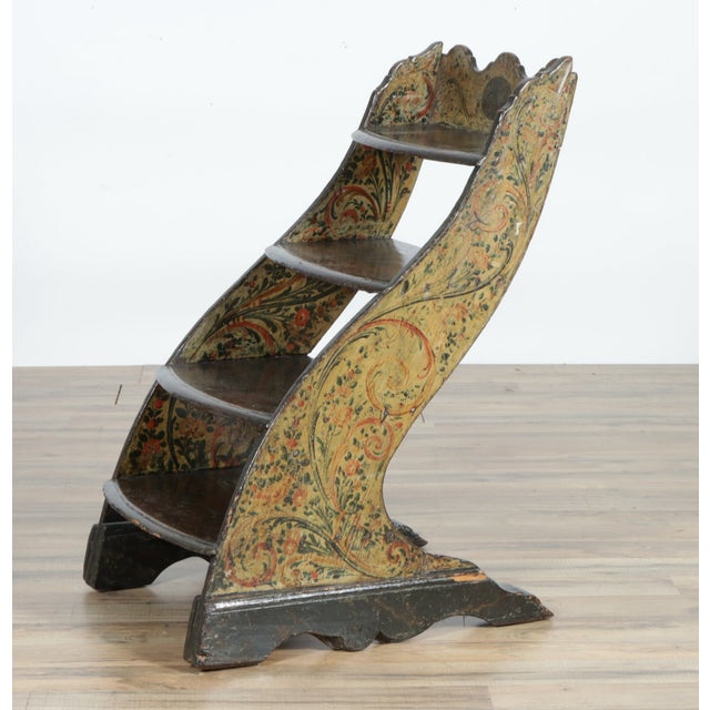 Early 19th Century 19th Century Continental Polychrome Antique Library Steps For Sale - Image 5 of 9
