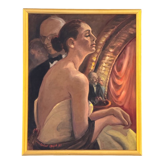 Mid 20th Century “A Lady at the Theater” by John Robert Lloyd For Sale