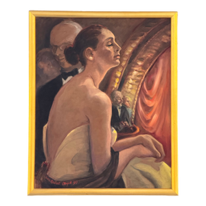 Mid 20th Century “A Lady at the Theater” by John Robert Lloyd