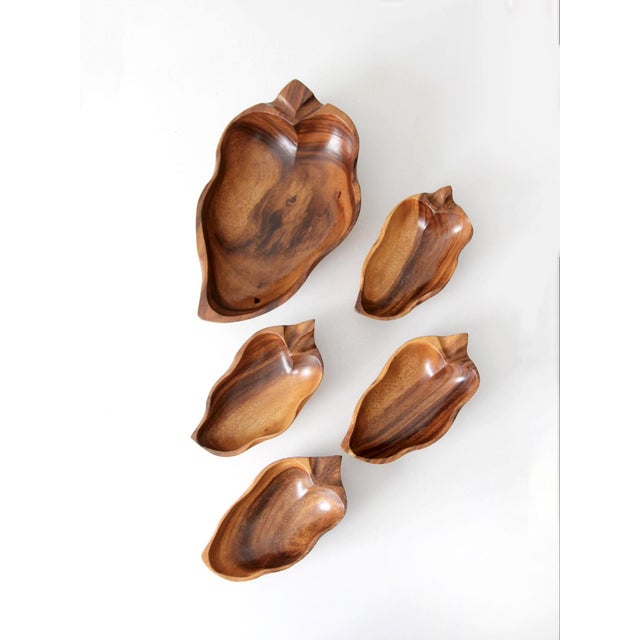 Mid Century Wood Bowls Set For Sale - Image 6 of 10