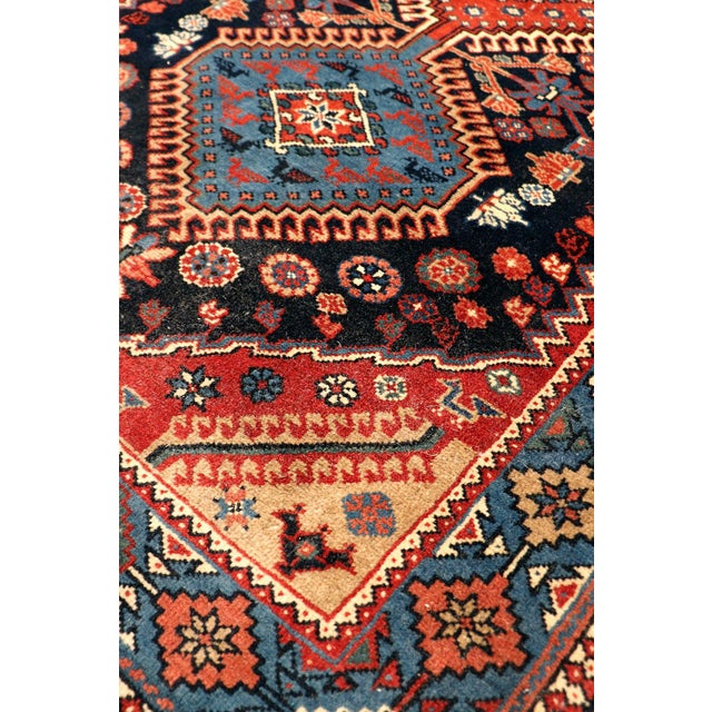 Traditional Pasargad Home Yalameh Navy Wool Area Rug, 2' 9'' X 9' 9'' For Sale - Image 3 of 4
