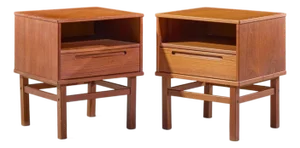 Nils Jonsson for Tørring Møbelfabrik Mid Century Danish Teak Nightstands - Pair