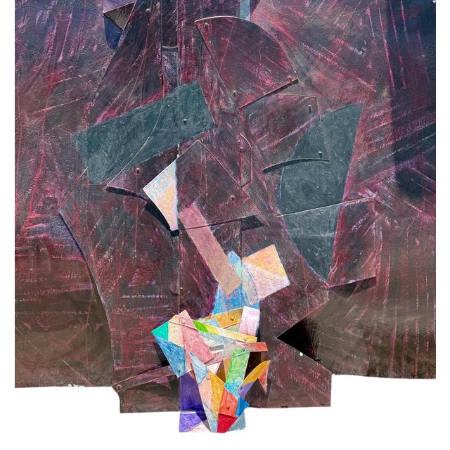 Tom Holland Tom Holland, Very Large Constructed Abstract Mixed Media Painting Wall Sculpture Tom Holland, 1982 For Sale - Image 4 of 17