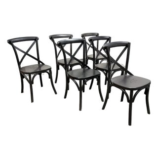 Restoration Hardware Metal Madeleine Side Chairs, Set of Six For Sale