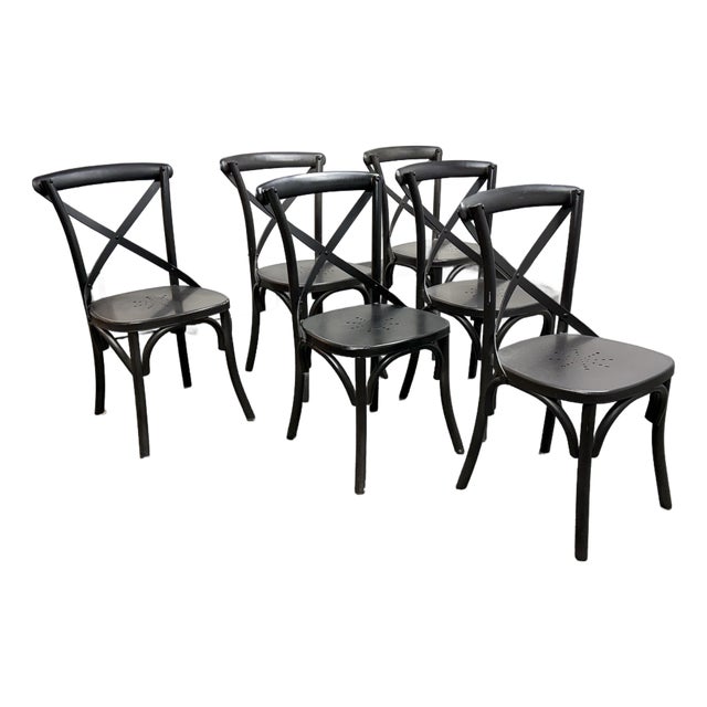 Restoration Hardware Metal Madeleine Side Chairs, Set of Six For Sale
