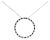 .925 Sterling Silver 3.0 Cttw Alternating Black and White Diamond Open Hoop Circle Pendant Necklace For Sale