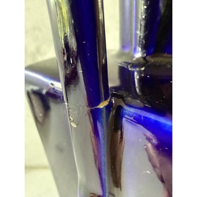 Mid 20th Century Cobalt Blue Ceramic Urn Style Table Lamp For Sale - Image 9 of 9