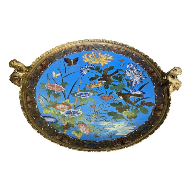19th Century Asian Cloisonné Cup on Gilt Bronze Foot For Sale