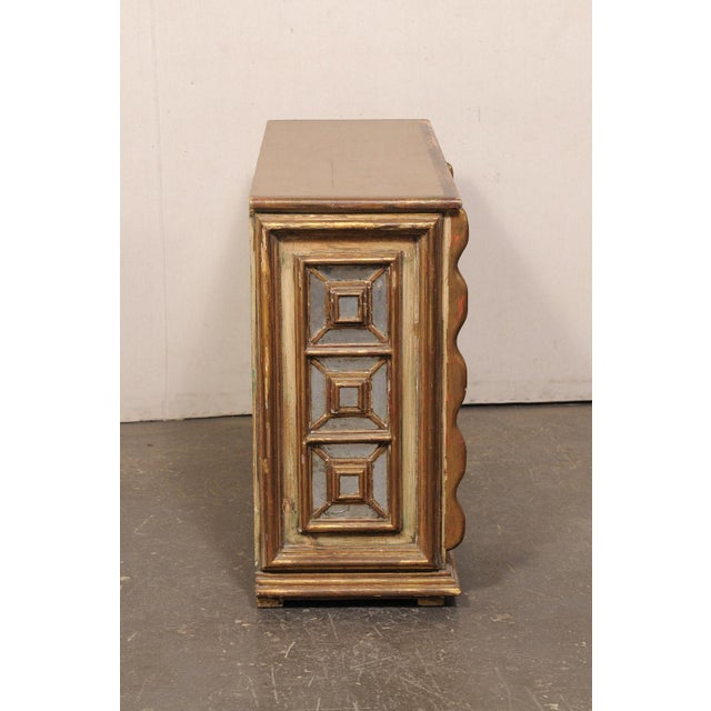 Brown Mid 20th Century Spanish Giltwood & Mirrored Console Cabinet For Sale - Image 8 of 15