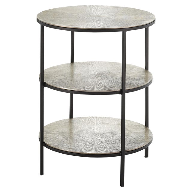 Modern Currey & Company Cane Accent Table For Sale - Image 3 of 3