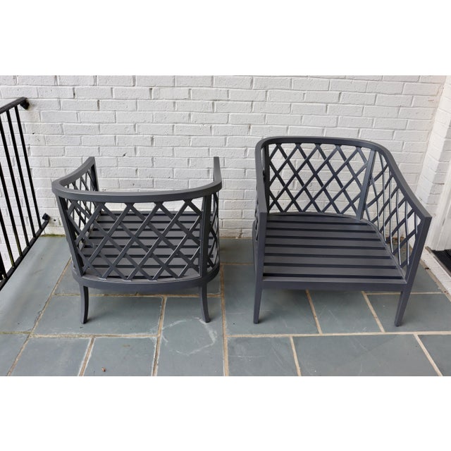 Transitional Restoration Hardware Cast Aluminum Lounge Chairs, 3 Pieces For Sale - Image 3 of 6