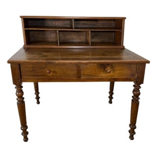 Late 19th Century Louis Philippe Style Desk With Upper Letter Cabinet For Sale