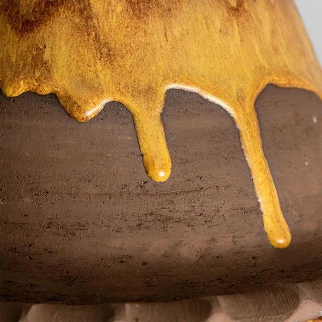 Triangle Brown Terra Ceramic Pendant Light, Denmark, 1970s For Sale - Image 6 of 10