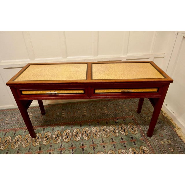 Art Deco Style Walnut and Maple Reception Desk, 1960s For Sale - Image 4 of 9