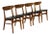 Teak Dining Chairs With Black Leatherette Seats Set of 4 Danish Mid-Century Modern 1960s For Sale