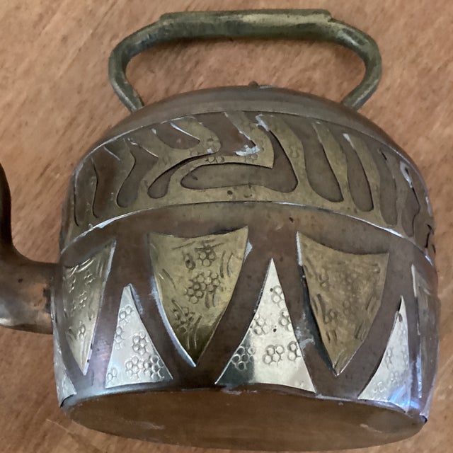 Antique Victorian Copper Large Kettle With Brass/Silver Patchwork and Gooseneck For Sale - Image 9 of 12