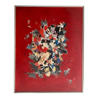 Mid 20th Century Sylvia Shlim Mixed Media Collage "All That Jazz", Framed For Sale