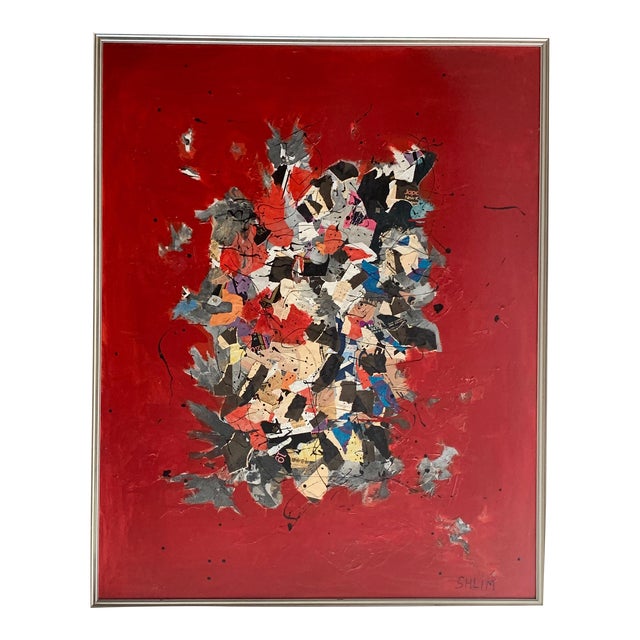 Mid 20th Century Sylvia Shlim Mixed Media Collage "All That Jazz", Framed For Sale