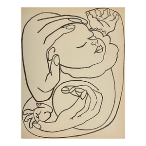 Françoise Gilot Baby in Arms, Original French Mourlot Modernist Lithograph 1950s Francoise Gilot