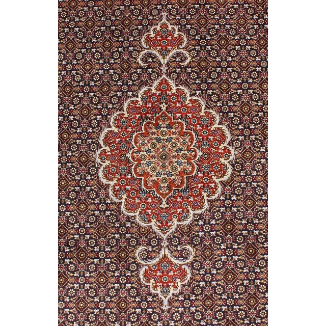 Vintage Persian Tabriz Runner Featuring Central Medallion Motifs on Navy Field 2'7 X 12'7 For Sale - Image 9 of 13