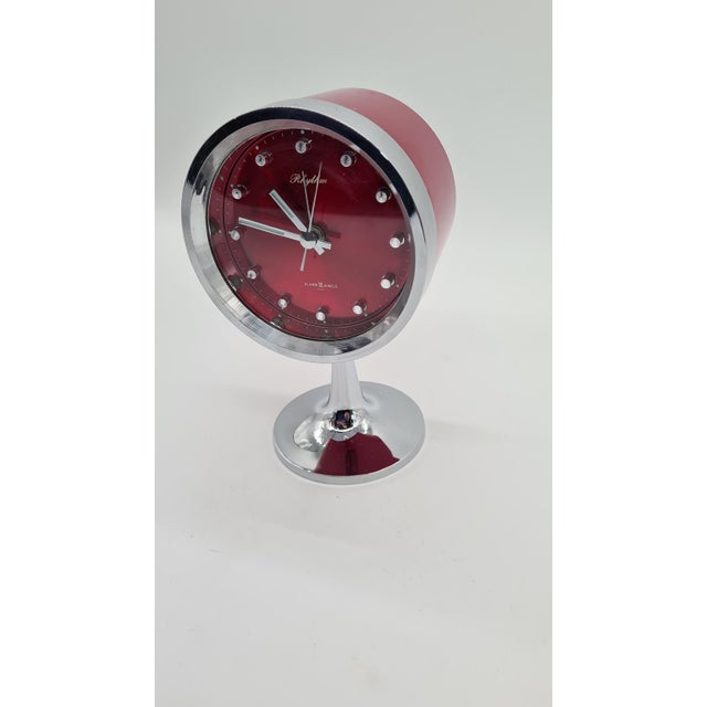 Red Japanese Rhythm Alarm Clock, 1970s For Sale - Image 8 of 15