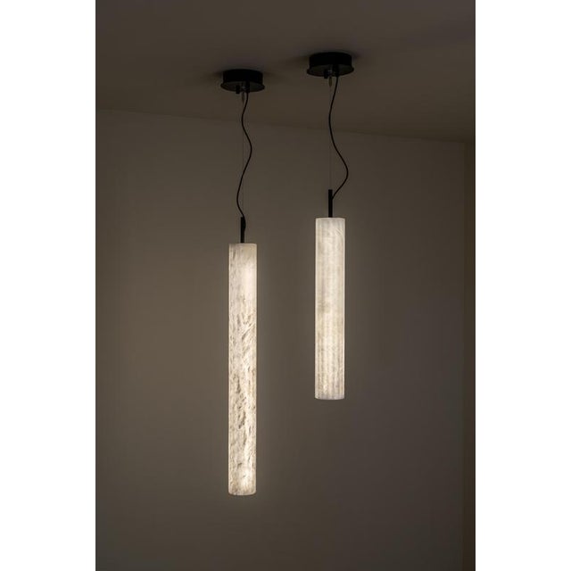 Roller Vertical 90 Pendant Lamp by United Alabaster For Sale - Image 4 of 8