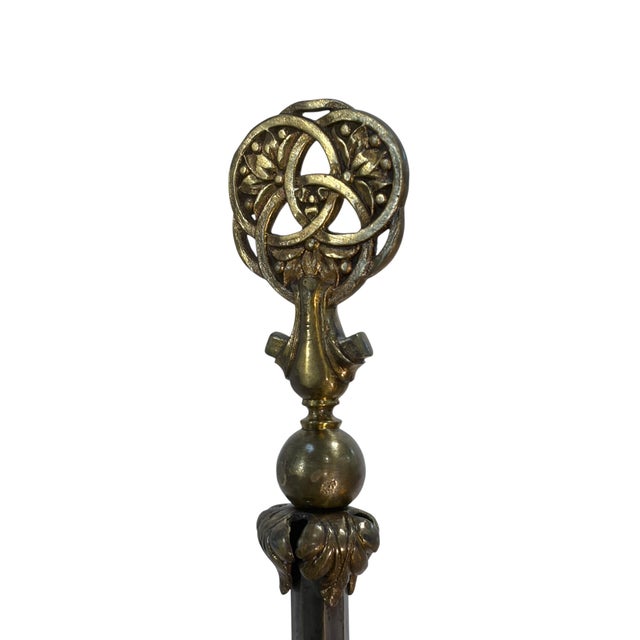 Traditional 1910s Solid Brass Hanging Lantern Floor Lamps #2610 - a Pair For Sale - Image 3 of 8