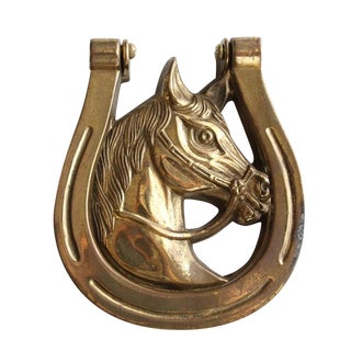 Brass Horseshoe Door Knocker For Sale