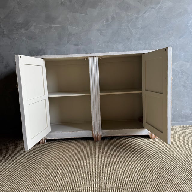 Vintage Style Painted 2-Door Cabinet For Sale - Image 4 of 14