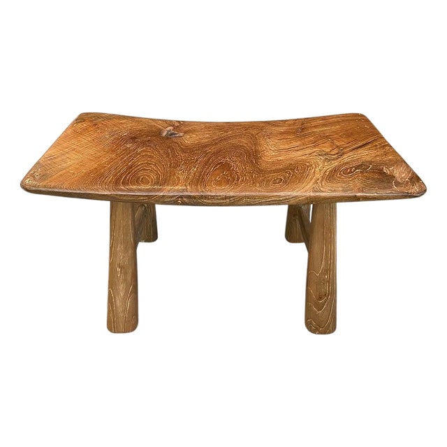 Andrianna Shamaris Mid-Century Couture Wabi Sabi Bench For Sale